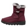 PADFRYBK Waterproof Snow Boots For Women Warm Round Toe Shoes Fall Snow Boots Mid Heel Medium Tube Boots