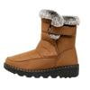 PADFRYBK Waterproof Snow Boots For Women Warm Round Toe Shoes Fall Snow Boots Mid Heel Medium Tube Boots