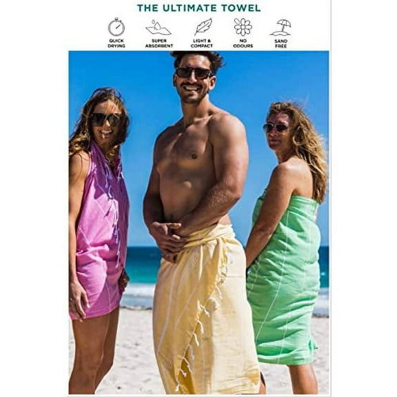 PADISHAHHOME Beach Towels Oversized 39x71 | Turkish Beach Towel | Quick Dry, Sand Free, Soft, Absorbent, Lightweight, Compact Travel Towel | Large Pool Towels | Turkish Bath Towels Set of 6