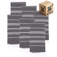 thumbnail image 1 of PADISHAHHOME Turkish Beach Towels, Bulk Case of 36 | Oversized, Quick Dry, Sand Free | 100% Cotton, Large 38x71" Towels for Beach, Pool, Travel | Ultra-Soft, Compact, Absorbent | Black, 1 of 9