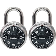 Master Lock Combination Padlock Twin Pack - Stainless Steel, 2", Black, Dual Lock
