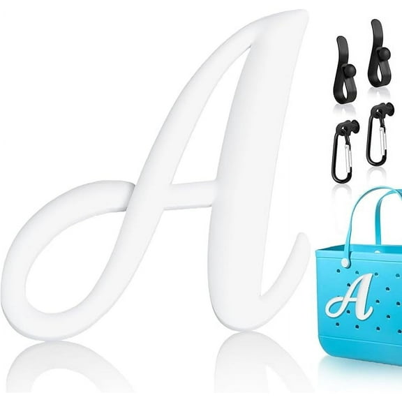 PADUKU 4Pcs Hooks Accessories Compatible for Bogg Bag Letter Charms for Handbag Beach Tote Bag Rubber Insert for Bogg Bag Accessories