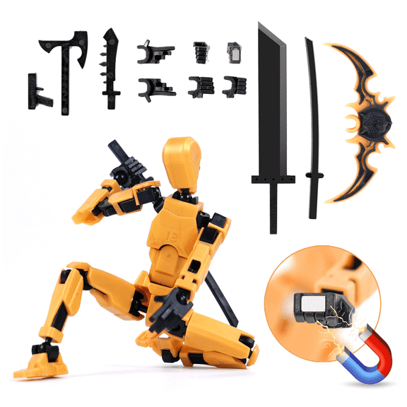 PADUKU Model13 Action Figure,Magnetic Travel Toys for Kids, Lucky Robot 13 Movable Figures ,Multiple Gestures And Play Styles,Tabletop Decorations And Gifts For Gaming Enthusiasts