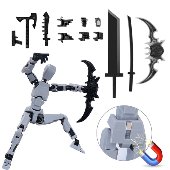PADUKU Model13 Action Figure,Magnetic Travel Toys for Kids, Lucky Robot 13 Movable Figures ,Multiple Gestures And Play Styles,Tabletop Decorations And Gifts For Gaming Enthusiasts