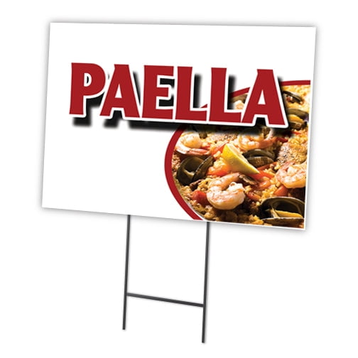 PAELLA 12"x16" Yard Sign & Stake | Advertise Your Business | Stake Included Image On Front Only | Made in The USA