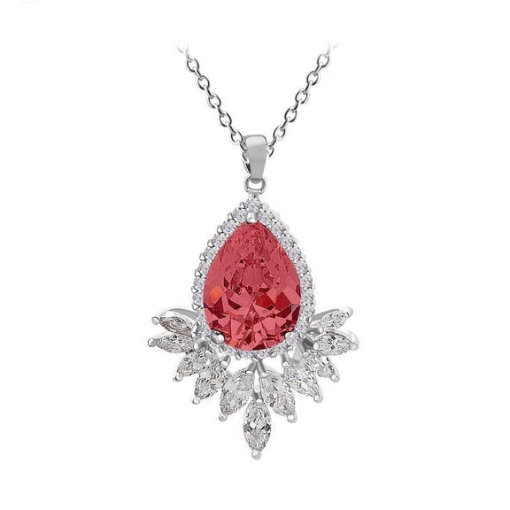 PAENENPH 14K Gold & Natural Crystal Pendant Necklace for Women, Vintage Tear Drop Shaped Choker, Stylish Necklace Jewelry Gift for Her