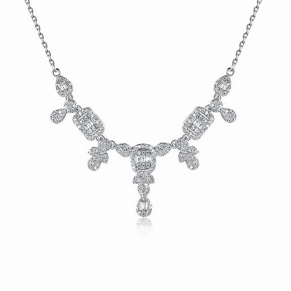 PAENENPH 14K Gold Tassel Choker with Natural Crystal,Luxury Tear Drop Shape Moissanite Chain Necklace,Stylish Jewelry for Women