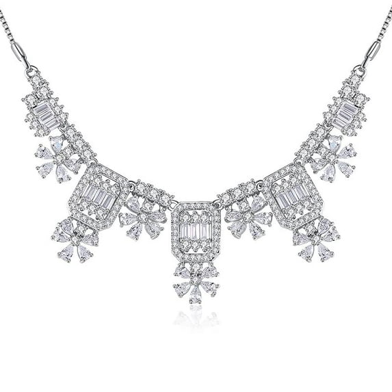 PAENENPH 14K Gold Tassel Choker with Natural Crystal,Luxury Tear Drop Shape Moissanite Chain Necklace,Stylish Jewelry for Women