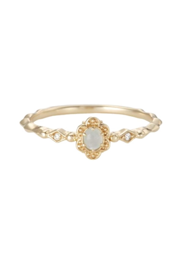 14K Gold over S925 Aquamarine Stone Ring with Daisy Flower Design, Elegant Gemstone Rings for Daily Wear with Delicate Detailing
