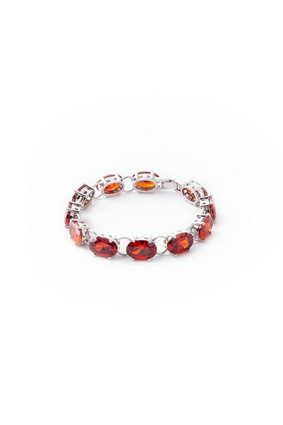 Delicate Red and Blue 14K Gold Tennis Bracelet, Elegant Bracelet Jewelry for Women, Gift for Mom or Grandma