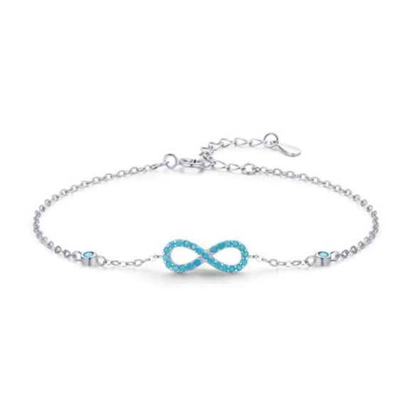 PAENENPH Unique 14K Gold Turquoise Bracelet with Infinity Love Symbol, Devil's Eye Design, Fashion Jewelry Gift for Women, Delicate Gift for Mom