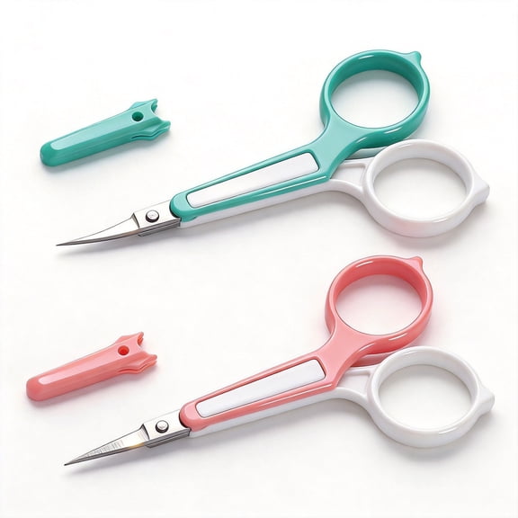 Small Stainless Steel Eyebrow Grooming Scissors Set with High Precision Tip for Trimming Eyelash Extensions with Safety Case