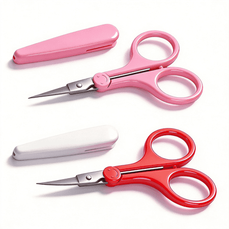 Small Travel Craft Scissors Set for Sewing Embroidery Paper Cutting Knitting Stainless Steel High Precision Sharp Tip Safety Cases