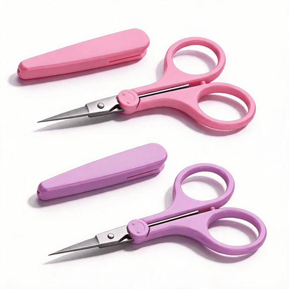 Small Travel Craft Scissors Set for Sewing Embroidery Paper Cutting Knitting Stainless Steel High Precision Sharp Tip Safety Cases