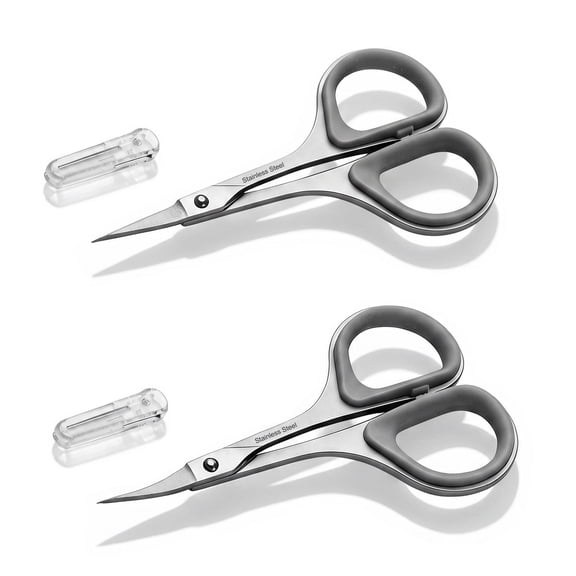 Small Stainless Steel Cuticle Manicure Dry Skin Beauty Nail Scissors Set High Precision Tip Rubber Handle Grip Leather Cases