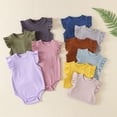 thumbnail image 1 of PAFNAFHF Baby Rompers Short Sleeve Bodysuit Summer For Newborn Infant Girls Daily Wear Baby Onesies Green, 1 of 9
