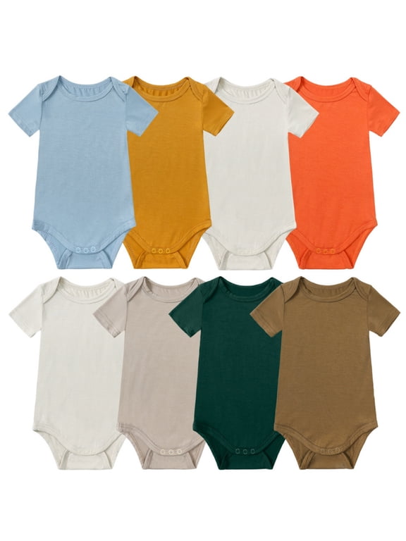 Baby Rompers Solid Color Basic Short Sleeve Sleeveless One Piece For Newborn Infant Boys And Girls Wear Baby Onesies Army Green