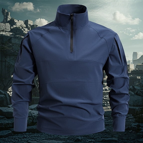 PAFNAFHF Casual Quarter Zip Pullover Men Golf Windbreaker Athletic Lightweight Jacket Hiking Running Sweatshirt with Pocket XXXL