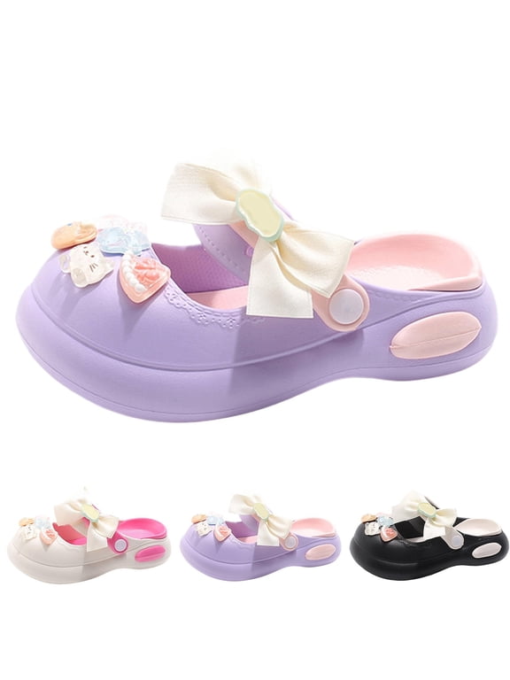 Girls Clogs Mary Jane Princess Style Anti Slip Soft Sole For Toddler Baby Girls And Mom Wear Kids Footwear Black