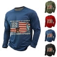thumbnail image 1 of PAFNAFHF Men Crew Neck Long Sleeve Shirts 250th Anniversary USA Celebration Basic Casual Tees Soft For Holiday Party Daily Street Wear Long Sleeve Tees Red, 1 of 6