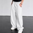 PAFNAFHF Mens Sweatpants Solid Elastic Waist Side Pockets Wide Leg ...