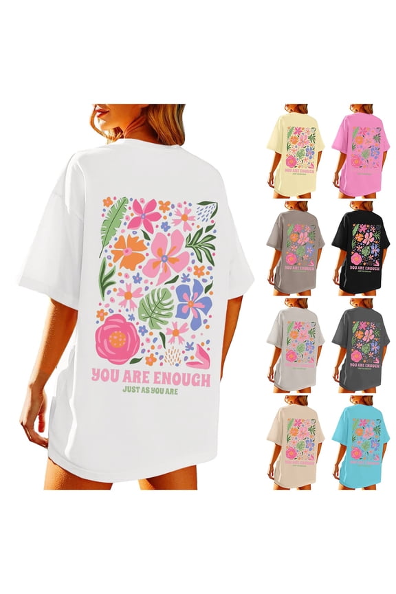 Women Summer T Shirts Beach Extra Large Graphic Retro Loose Cotton Blend For Vacation And Daily Wear Beach Tops Beige