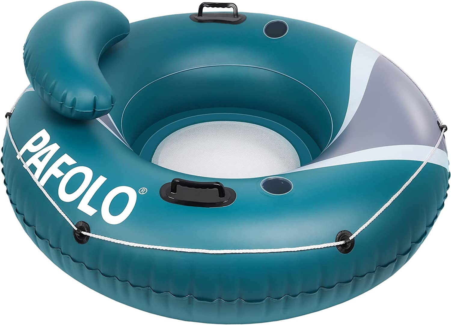 PAFOLO River Floats, River Tubes for Floating Heavy Duty, River Raft with  Mesh Bottom, 2 Cup Holders, 2 Heavy-Duty Handles, Headrest, 53 Inflatable