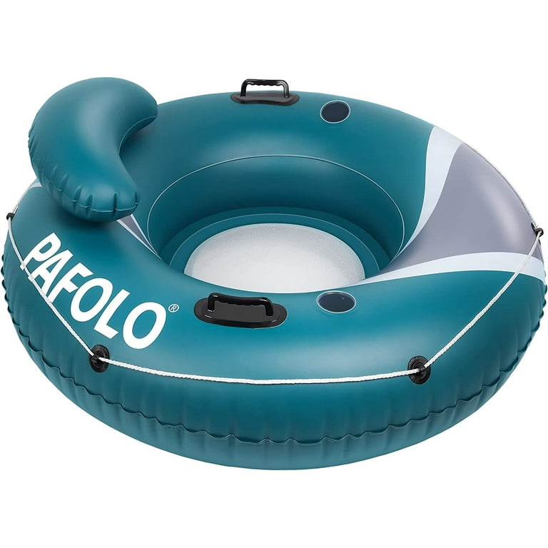 PAFOLO River Floats, River Tubes for Floating Heavy Duty, River Raft with  Mesh Bottom, 2 Cup Holders, 2 Heavy-Duty Handles, Headrest, 53 Inflatable