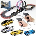 thumbnail image 1 of PAFOLO Slot Car Race Track Sets,19ft Electric Track with LED Lights and 4 Slot Cars,2 Hand Controller and Racing Game Lap Counters,Race Track Set Features a Loop,Turns & a Crossover for Boys Age 6-12, 1 of 7