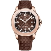 PAGANI DESIGN Automatic Mens Watch New Stainless Steel Mechanical Wrist Watch for Men, 100M Waterproof, Synthetic Sapphire Dial Glass, Rubber Strap, PD-YS031