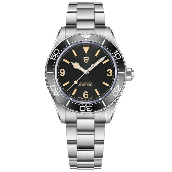 PAGANI DESIGN Automatic Men's Watches 40mm Vintage Stainless Steel Waterproof Mechanical Wrist Watches for Men NH35, Sapphire Dial Glass with AR Coating