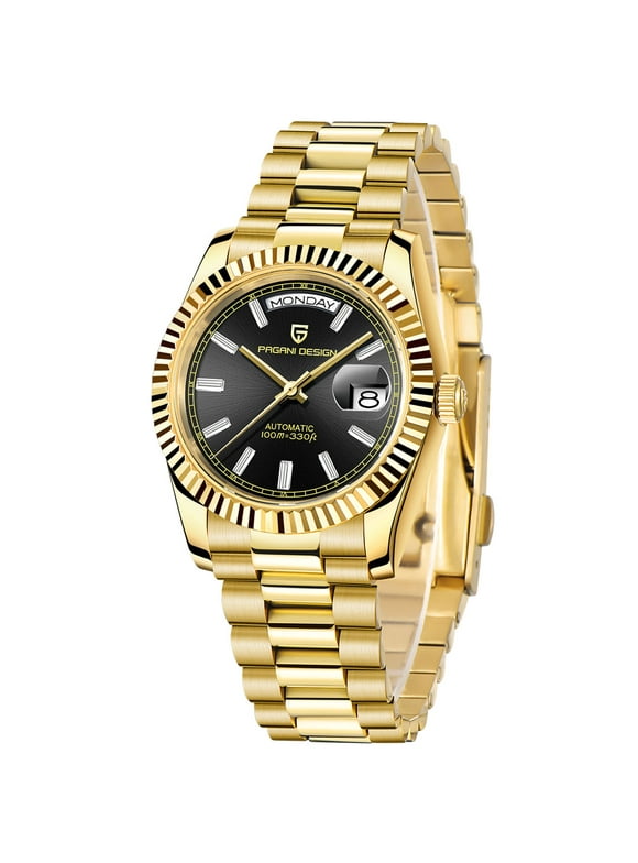Men's Automatic Watches 36mm Stainless Steel Mechanical Wrist Watches PD1752 Gold Version