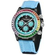 PAGANI DESIGN Mens Automatic Watches 40mm Rainbow Bezel Stainless Steel Waterproof Wrist Watches for Men Sport Unique Watches HZ2196A Movt