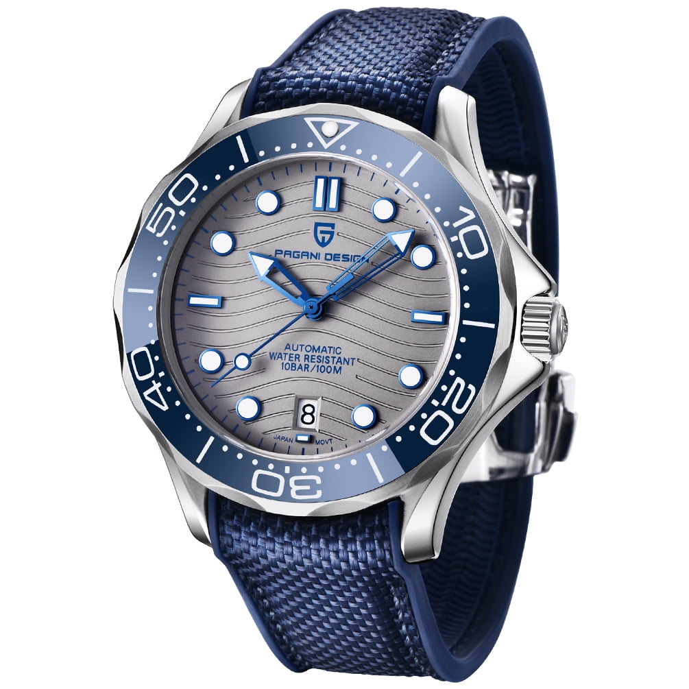 PAGANI DESIGN Men's Automatic Watches 42mm Stainless Steel Sports Waterproof Wrist Watch for Men with Japanese Movement Ceramic Bezel