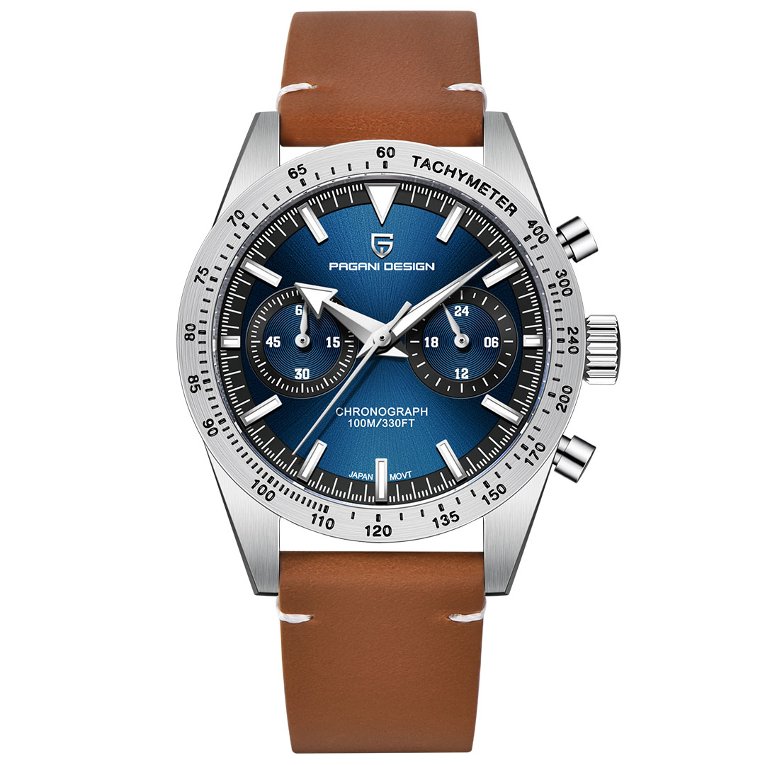 PAGANI DESIGN Men's Chronograph Quartz Watches 40mm Stainless Steel Waterproof Sports Business Wrist Watch for Men