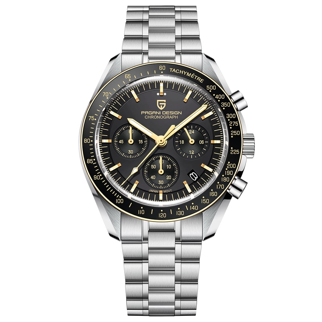PAGANI DESIGN Men's 40mm Quartz Watch, Stainless Steel
