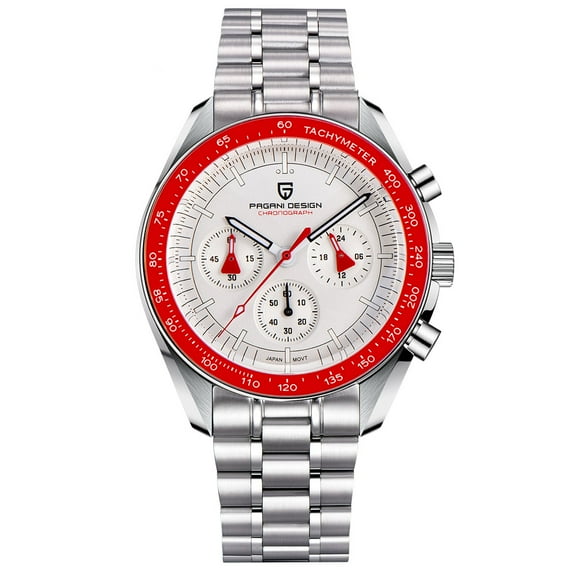 PAGANI DESIGN Men's Quartz Watches 40mm New Release full Stainless Steel Waterproof Sports Chronograph Wrist Watch for Men Sapphire Dial Glass