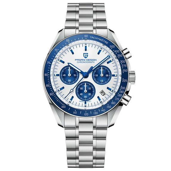 PAGANI DESIGN Men's Quartz Watches 40mm New Release full Stainless Steel Waterproof Sports Chronograph Wrist Watch for Men Sapphire Dial Glass