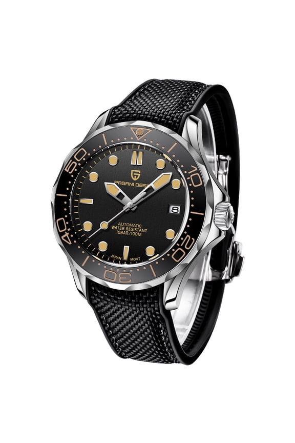 Men's Watches full Automatic Mechanical Sports Wrist Watch for Men Stainless Steel Mesh Watchband 100M Waterproof Ceramic Bezel PD1667