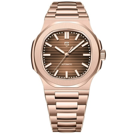 PAGANI DESIGN Rose Gold Men's Automatic Watches 40mm Luxury Stainless Steel Casual Waterproof Wrist Watches Sapphire Dial Glass New PD-1728