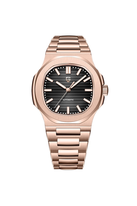 Rose Gold Men's Automatic Watches 40mm Luxury Stainless Steel Casual Waterproof Wrist Watches Sapphire Dial Glass New PD-1728