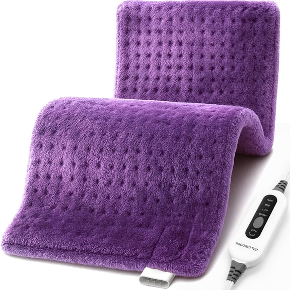 PAGBEOTTER Back Heating Blanket – 12x24 Inch, 4 Heating Levels (Up To 150°F) & 2-Hour Auto-Off. Made with Soft Flannel, Machine Washable. A Versatile Option for Daily Use.
