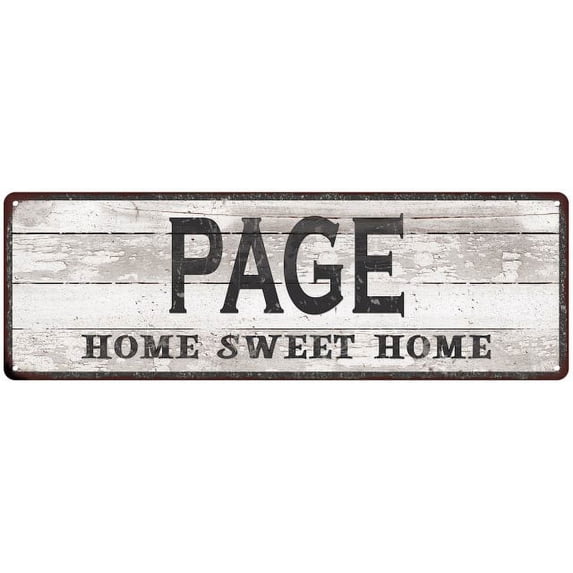 PAGE Home Sweet Home Country Look Gift 6x18 Metal Sig 206180045066