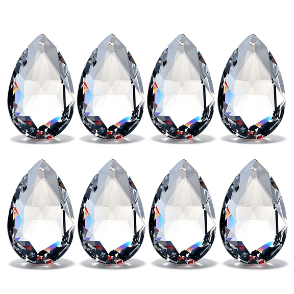 PAGEIA 10Pcs 50Mm Chandelier Crystal Prisms Pendants-Clear Crystal Teardrops Parts Chandelier Crystals Replacement