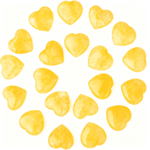 PAGEIA 20Pcs Citrine Heart Stone Natural Healing Crystals Love Crystal Heart Bulk Wholesale Polished Stones Cute Pocket Gemstones Reiki Energy Gifts for Women