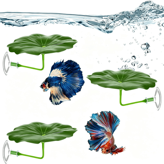 PAGEIA 3 Pcs Betta Leaf Hammock, Betta Fish Leaf Hammock Soft Aquarium Decor Plastic Plants, Cozy Betta Hammock Fish Tank Decoration for Sleeping Resting Hiding Playing