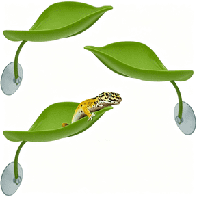 PAGEIA 3Pcs Leaf Crested Gecko Hide,Gecko Wall Hide&Turtle Leaf for Tank Decor,Reptile Leaf Hiding Spot for Tree Frog Leopard Gecko,Wall Crawling Gecko Toy&Turtle Tank Accessories Grass Green