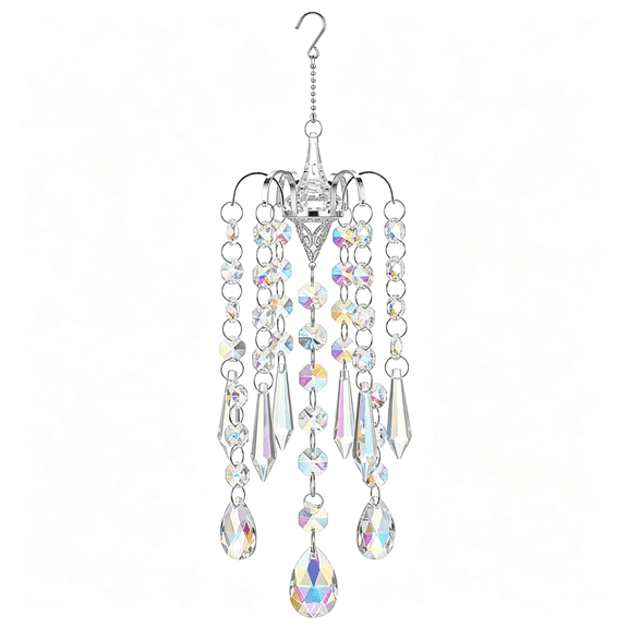 PAGEIA Crystal Suncatchers for Windows Hanging,Light Prism Sun Catcher Indoor Window,Forever Home Decorations Crystal Suncatcher