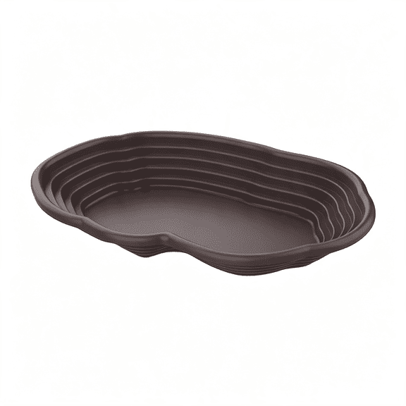 PAGEIA Extra Large Reptile Bathing Pool Reptile Feeding Dish Water Bowl with Ramp Aquarium Ornament for Gecko,Snake,Turtle,Bearded Dragon,Lizard Bath(Black)