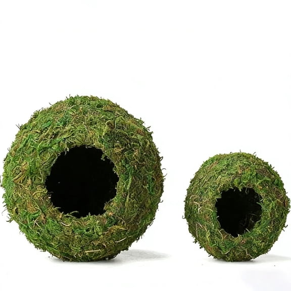 PAGEIA Mossy Cave Hideout for Reptiles and Amphibians,Green Cave Hide with Natural Moss,Gecko Hide for Crested Gecko Tank Accessories,Reptile Hides for Terrarium and Vivarium Decor